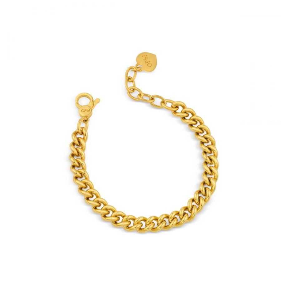 Gioielli Ops Objects  | Medium Groumette Chain Bracciale Oro Giallo Con Maglia Groumette