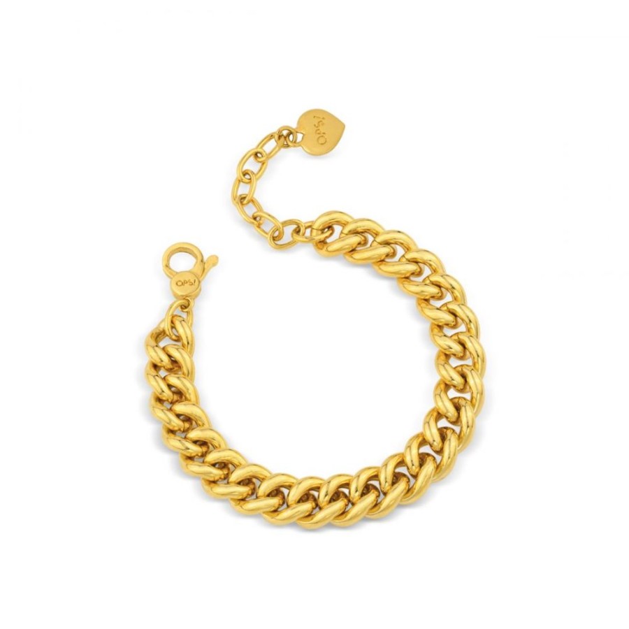 Gioielli Ops Objects  | Maxi Groumette Chain Bracciale Oro Giallo Con Maglia Groumette